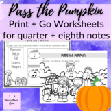 Pass the Pumpkin Printables // Print + go worksheets for t
