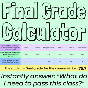 Preview of Pass this Class! Final Grade Calculator