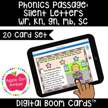 Preview of Phonics Passage Silent Letters wr kn gn mb sc BOOMCards 2nd Wonder Unit 4 Week 1