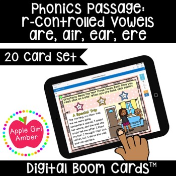 Preview of Passage r-Controlled Vowels are air ear ere BOOMCards™ 2nd Wonder Unit 4 Week 5