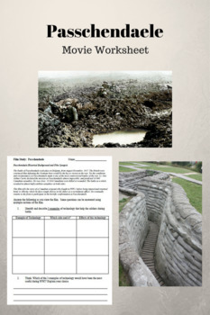 Preview of Passchendaele Movie Worksheet