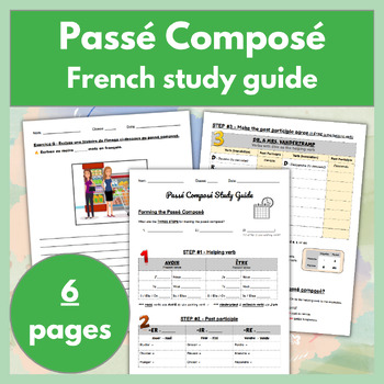 Preview of Passé Composé 6pg Study Guide Packet AVOIR ÊTRE - Guided Explanation & Worksheet