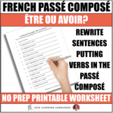 French Passé Composé - Être ou Avoir -  French Exercise, Q