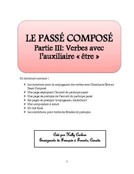 Preview of Passe Compose Partie III: Auxiliaire Etre