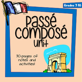 Passé Composé - Editable Notes, Activities, Puzzles, and Test