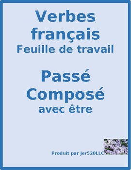 Preview of Passé composé avec être French Verbs Worksheet 1