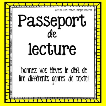 Preview of Passeport de lecture : Le défi de lire