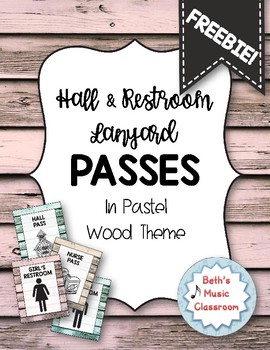 Preview of Farmhouse Passes for Restroom, Hall, Nurse, Office, & Library - FREEBIE