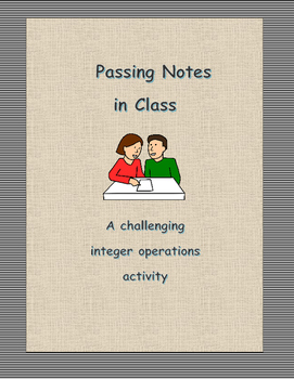 Preview of Passing Notes - an Integer Operations Activity