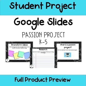 Preview of Passion Project, Google Classroom, Google Slides, Distance Learning