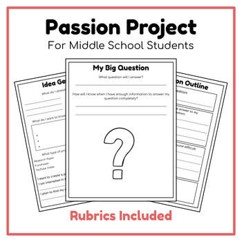 Preview of Passion Project (Project Based Learning)