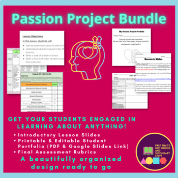 Preview of Passion Project - Semester Long - Engage Students in ANY Topic