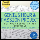 Genius Hour Elementary Tool Passion Project Template Edita