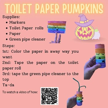 Preview of Passive Programming/ Make & Take Toilet Paper Pumpkins