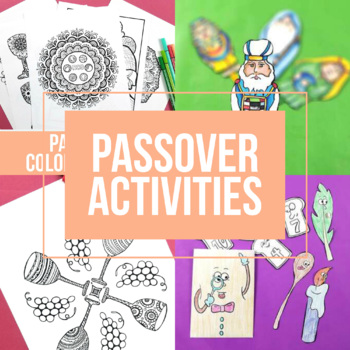 Preview of Passover Activities Bundle | Pesach Crafts and Coloring Pages