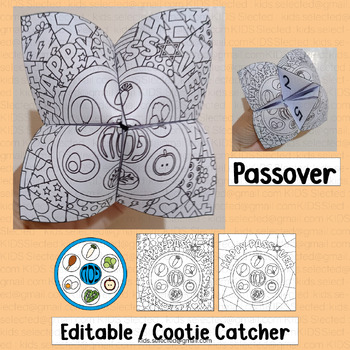 Preview of Passover Activities Cootie Catcher Seder Plate Craft Kindergarten Writing Game
