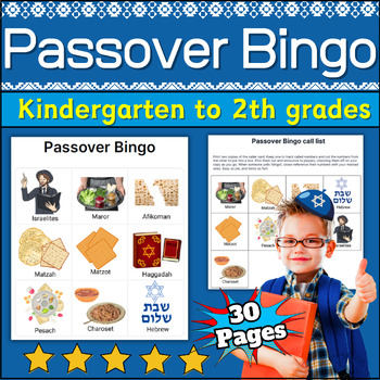 Preview of Passover Bingo {30 completely different Cards} For Kindergarten to 2th Grades