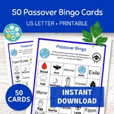 Passover Bingo Game, 50 Printable Cards for Pesach, Religi