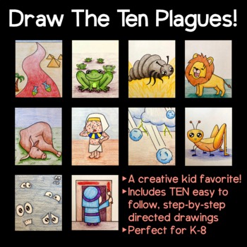 Preview of Passover Directed Drawing: Learn to Draw The Ten Plagues of Egypt!