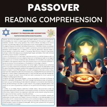 Preview of Passover Informational Text Reading Comprehension Worksheet  Jewish Holidays