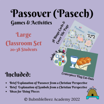 Preview of LARGE CLASS Passover (Pasech) Games & Activities