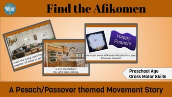 Preview of Passover /Pesach Find the Afikomen Movement Story - Preschool Gross Motor Skills