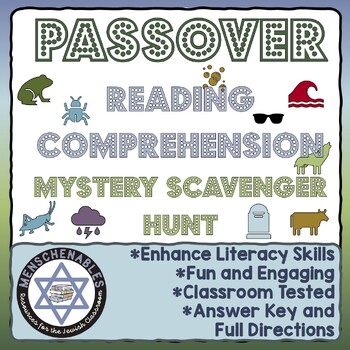 Preview of Passover--Reading Comprehension--Mystery Scavenger Hunt
