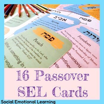Preview of Passover SEL Cards (Social Emotional Learning)