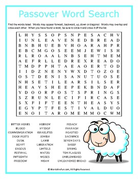 Free Printable Passover Word Search Puzzle Student Handouts - Rezfoods ...