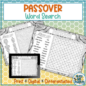 Preview of Passover Word Search Puzzle Activity - Jewish Holidays