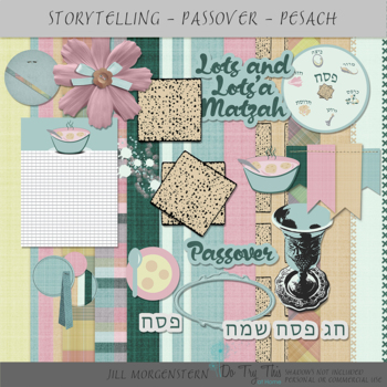 Preview of Passover or Pesach Papers and Clip Art Digital Scrapbooking Supplies