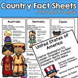 Country Fact Sheet Printable Booklet - 8 Nations for Elementary World Geography