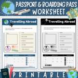 Passport & Boarding Pass Activity Worksheet | Boarding Pas