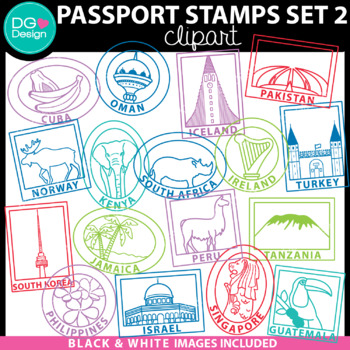 Preview of Passport Stamps Clipart Set 2