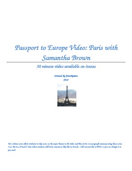 Preview of Passport to Europe- Paris Video Two Column Notes