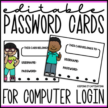 Preview of Password Cards for Computer Login