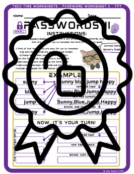 Preview of Password Worksheet II: Correct Horse Battery Staple