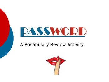 Preview of Password Game Vocabulary Review Template