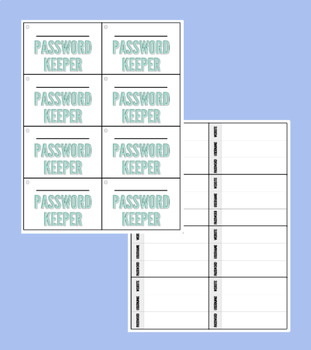 Preview of Password Keeper Booklet
