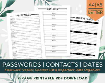Download Printable Address Book Template PDF