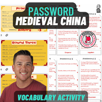 Preview of Password: Medieval China - China - Vocabulary Class Competition