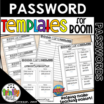 Preview of Password Templates for Boom Cards