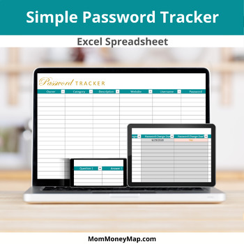 Preview of Simple Password Tracker Excel Spreadsheet