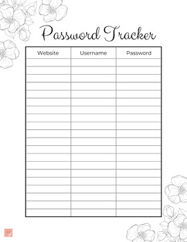 EDITABLE-Password Tracker-Minimalist by Grayt Digital Designs | TPT