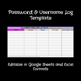 Password & Username Log Template