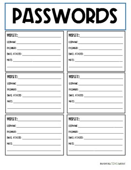 Password list by Adventure Teach Repeat | TPT