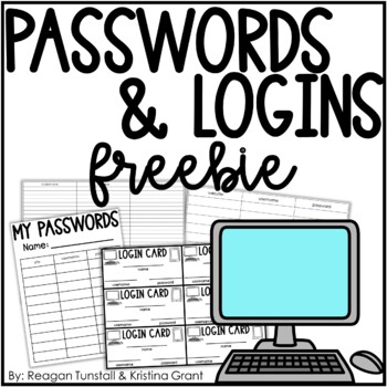 Preview of Passwords and Logins Cards Freebie