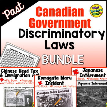 Preview of Past Canadian Discriminatory Immigration Laws BUNDLE