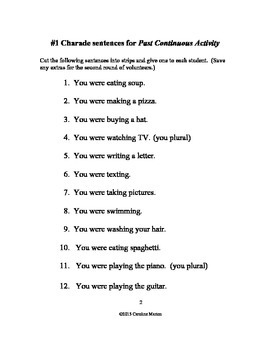 Past Continuous ESL Fun (Charades and Solve a Crime) by I ...