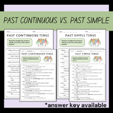 Past Continuous vs Simple Language Arts Grammar Worksheet 